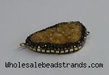 NGC1871 22*35mm - 25*40mm freeform druzy citrine connectors