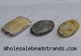 NGC1889 30*40mm - 30*45mm freeform agate gemstone connectors