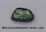 NGC1897 25*30mm - 35*40mm freeform sea sediment jasper connectors