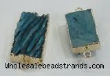 NGC199 15*25mm - 20*35mm rectangle druzy agate connectors