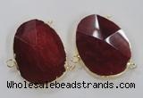 NGC212 30*40mm - 35*45mm freeform agate gemstone connectors