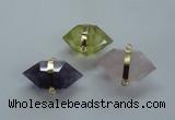 NGC263 18*30mm - 20*35mm faceted nuggets mixed quartz connectors