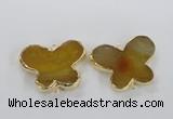NGC316 30*38mm butterfly agate gemstone connectors wholesale