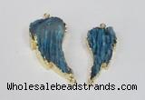 NGC328 18*40mm - 22*45mm wing-shaped agate gemstone connectors