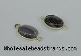 NGC458 12*16mm oval Botswana agate gemstone connectors wholesale