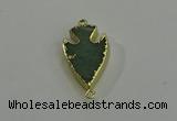 NGC5052 20*35mm – 25*40mm arrowhead green aventurine connectors