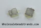 NGC511 15*16mm - 16*17mm freeform druzy agate connectors