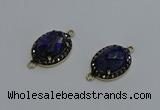 NGC5134 16*20mm oval lapis lazuli gemstone gemstone connectors