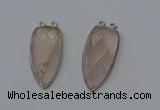 NGC5140 16*35mm - 18*40mm arrowhead rose quartz connectors