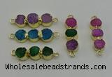 NGC5217 10*30mm druzy agate gemstone connectors wholesale