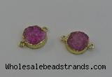 NGC5251 15mm - 16mm coin druzy agate connectors wholesale