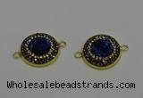 NGC5318 20mm - 22mm coin plated druzy agate connectors