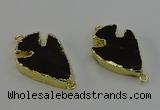 NGC5386 20*35mm - 25*40mm arrowhead smoky quartz connectors