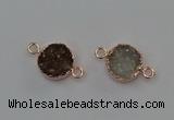 NGC5428 15mm - 16mm coin druzy agate gemstone connectors