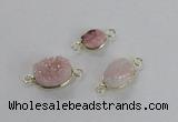 NGC545 8*10mm - 12*16mm oval druzy agate connectors wholesale