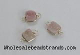 NGC546 8*8mm - 12*12mm square druzy agate connectors wholesale