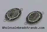 NGC5470 18*25mm oval plated druzy agate gemstone connectors