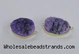 NGC562 18*25mm - 25*30mm freeform druzy agate connectors wholesale