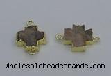 NGC5663 20*20mm - 22*22mm cross druzy agate connectors wholesale