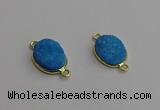 NGC5698 12*16mm oval druzy agate connectors wholesale