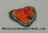 NGC5753 30*35mm - 35*45mm freeform sea sediment jasper connectors