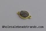 NGC5840 11*13mm oval plated druzy agate connectors wholesale