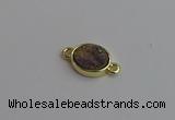NGC5842 11*13mm oval plated druzy agate connectors wholesale