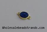 NGC5843 11*13mm oval plated druzy agate connectors wholesale