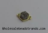 NGC5850 12*12mm hexagon plated druzy agate connectors wholesale