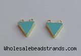 NGC5985 15*16mm triangle white howlite turquoise connectors