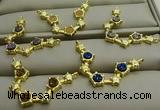 NGC6039 25*35mm plated druzy agate connectors wholesale