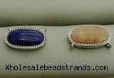 NGC6041 10*16mm oval mixed gemstone connectors wholesale