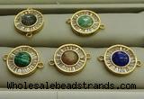 NGC6045 16mm coin mixed gemstone connectors wholesale