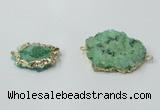 NGC605 15*20mm - 30*35mm freeform druzy agate connectors wholesale