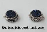 NGC680 20mm - 22mm coin plated druzy agate connectors