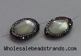 NGC7512 15*20mm faceted freeform shell pearl connectors wholesale