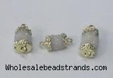 NGC956 10*14mm - 12*20mm tube druzy quartz connectors
