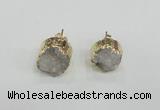 NGE114 12mm - 14mm freeform druzy quartz gemstone earrings