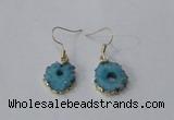 NGE124 8*12mm - 12*16mm freeform druzy agate gemstone earrings