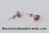 NGE149 4*6mm - 5*8mm freeform tourmaline gemstone earrings