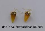 NGE156 11*20mm – 12*22mm cone agate gemstone earrings wholesale