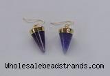 NGE159 11*20mm – 12*22mm cone agate gemstone earrings wholesale