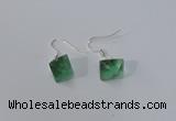 NGE176 8*10mm - 10*12mm faceted nuggets fluorite gemstone earrings
