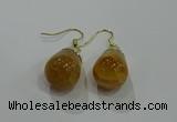 NGE234 15*20mm teardrop agate gemstone earrings wholesale