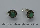 NGE283 15mm - 16mm coin australia chrysoprase earrings wholeasle