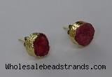 NGE315 12mm - 14mm freeform druzy agate earrings wholesale