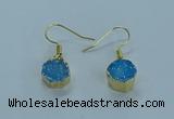 NGE334 9mm - 11mm freeform druzy agate earrings wholesale