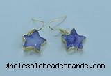 NGE347 14mm - 16mm star druzy agate earrings wholesale