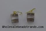 NGE5080 10*15mm cube white crystal gemstone earrings wholesale