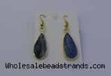 NGE5104 12*25mm flat teardrop blue kyanite earrings wholesale